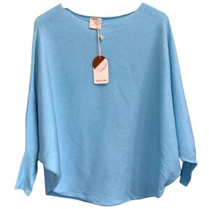 Kerisma Ryu 'Clara' Sweater Light Blue Ribbed Knit Dolman Sleeve Size S/M